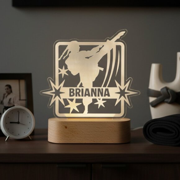 Custom Karate LED Night Light – Sporty Decor for Karate Lovers - Picture 8 of 8